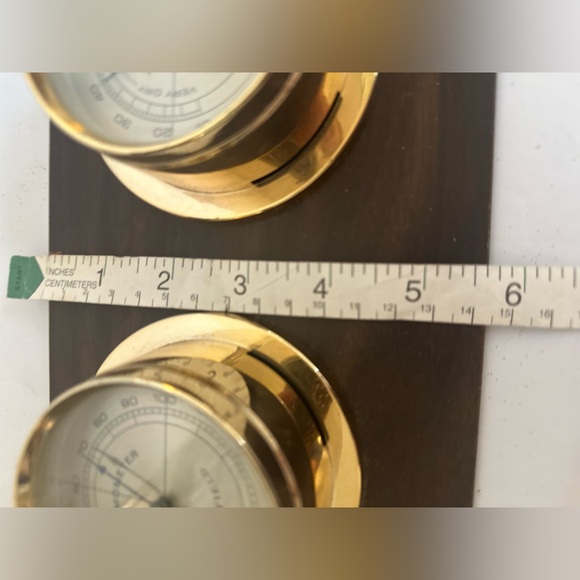 Mid Century Modern Springfield Weather Station Wood Grain Wall Mount Nautical - Picture 7 of 9